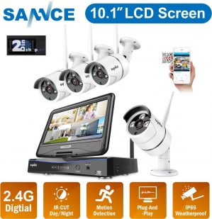 Draadloos camerasysteem 4 camera's met monitor, Wifi + app control