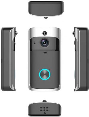 EKEN V5 WIFI Deurbel Draadloos met camera en APP | Nachtzicht | Ingebouwde 8GB SD kaart Zwart/Grijs