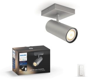 Philips Hue Buratto - Opbouwspot - 1 lichtpunt - aluminium - incl DIM switch