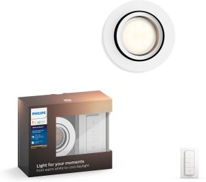 Philips Hue Milliskin inbouwspot - warm tot koelwit licht - wit - rond - basis