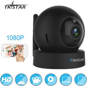 TKSTAR 1080P WiFi PTZ IP Camera | Bewegingsdetectie Nachtzicht 2-weg Audio Huis Beveiliging Babyfoon | Zwart