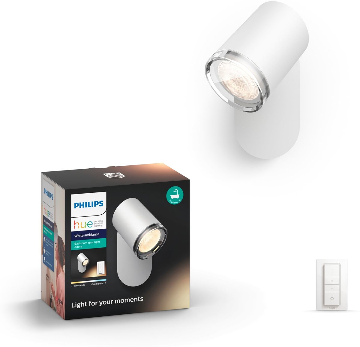 Philips Hue Adore opbouwspot - warm tot koelwit licht - 1-lichts - wit