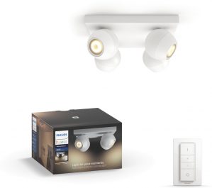 Philips Hue Buckram opbouwspot - warm tot koelwit licht - 4-lichts - wit