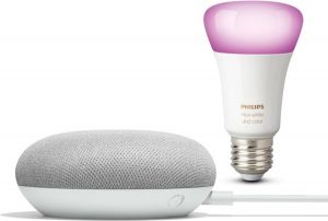 Philips Hue met Google Home Mini - White and Color Ambiance - E27 - Slimme Verlichting - Bluetooth - Lamp