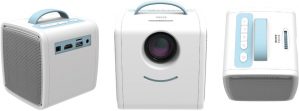 Sinji Mini Beamer - Draagbare LED Projector - Presentaties/Films/Games - Ingebouwde Speaker - Wit/Blauw