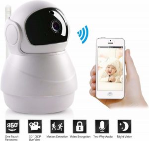 WIFI 1080P 2MP 80 ° / 355 ° PTZ IR Nachtzicht Home Security IP Camera Audio Video Babyfoon Gratis APP