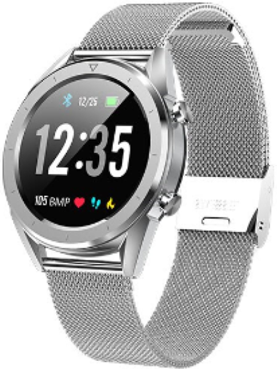 fragment val speelgoed NIEUW Belesy® Businessmodel - Smartwatch - horloge - zilver - staal - 1,3  inch - stappenteller - bloeddrukmeter - calorieen. GRATIS zonnebril van  Belesy cadeau - Smart Gear Compare