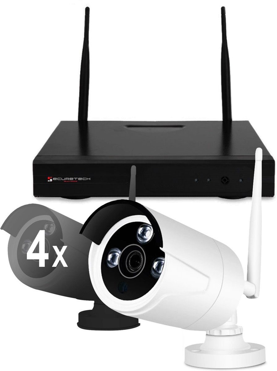 WiFi Camera set 4 x Bullet camera - 2MP 1080P HD - Draadloos