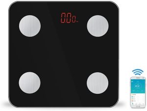 Evolize® Digitale Bluetooth Weegschaal met App en Lichaamsanalyse - tot 180Kg - Zwart