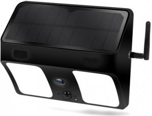 Outdoor - Solar - wifi - Camera - met LED Floodlight - PIR beweging - volledig draadloos met 4 oplaadbare batterijen (Model 18650) 1080P video beveiligingscamera