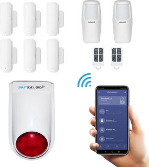 Alarmsysteem voor woning met WiFi en luide sirene - Beveiligingssysteem zonder abonnement - Volledig Draadloos - Uitgebreide Accessoires