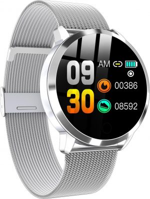 Belesy® Elite - Smartwatch - Horloge - 1.02 inch - Kleurenscherm - 11x Wijzerplaat - Zilver - Staal