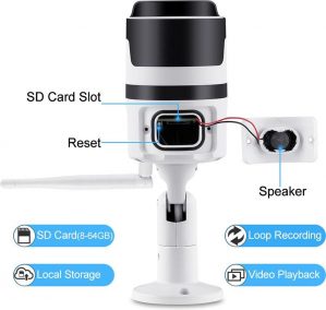 Buiten - Binnen - WIFI Beveiligingscamera - IP Camera - Full HD - 1080P - 2MP camera - Nachtzicht 20 meter - 2wegcommunicatie - LED Lamp -