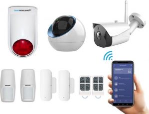 Draadloos alarmsysteem voor woning met binnen en- buitencamera - Beveiligingssysteem zonder abonnement - Pro pakket - Volledige huisbeveiliging