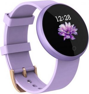 DrPhone OVA Series - Aluminium Sieraad + Siliconen Smartwatch voor Vrouwen - Menstruatie / Stappen / Notificaties - Paars