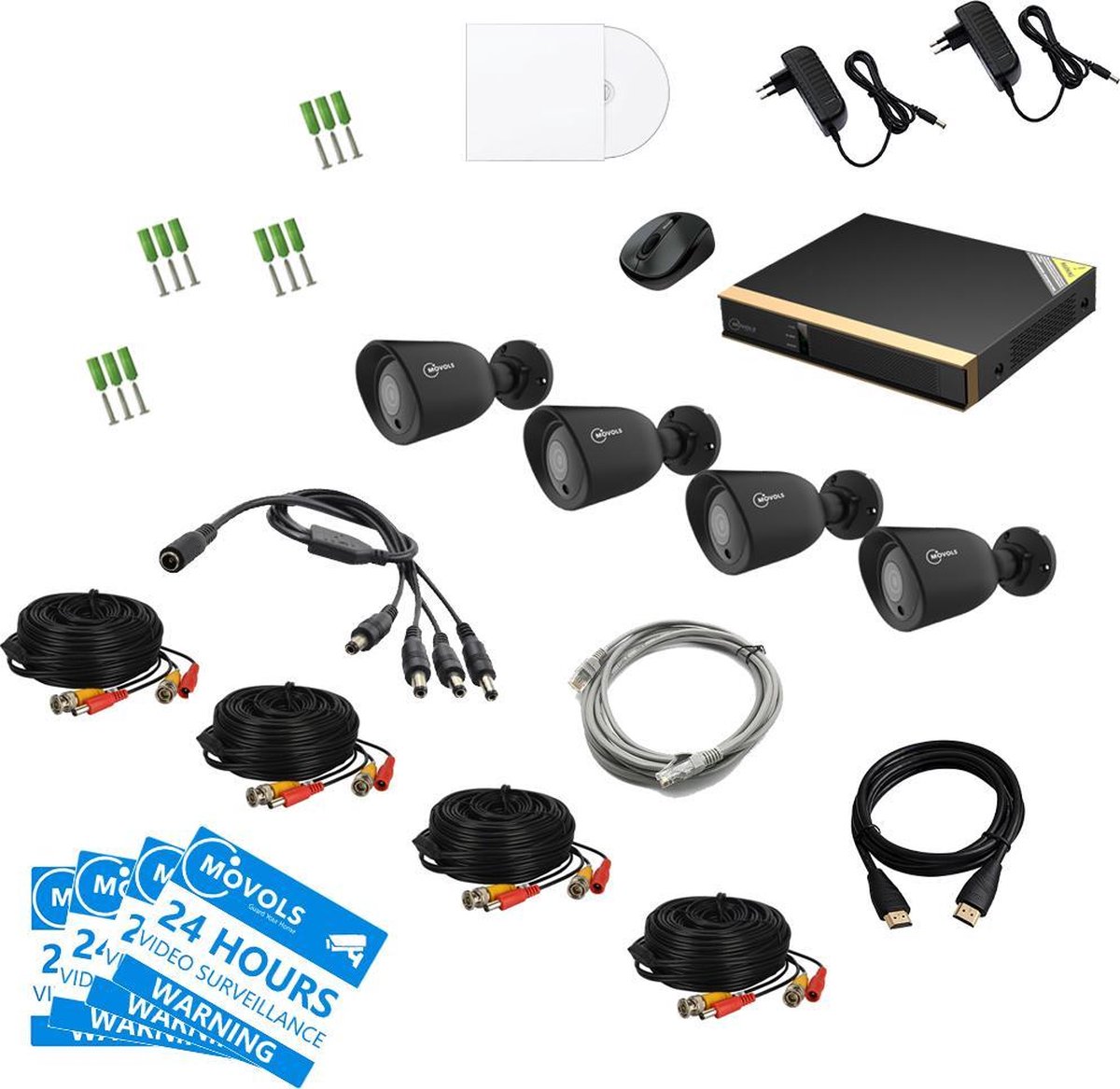 Movols 4 stuks 5.0MP camera met 8CH Hybrid 5-in-1 XVR CCTV Systeem Kit ...