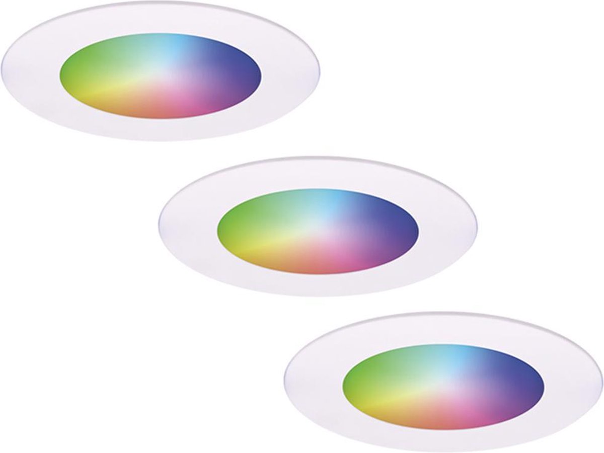 Homeylux Smart LED inbouwspots 3 stuks dimbaar rgbww Wit IP44 1050lm - Bedienbaar via Homeylux App - Google Home en Amazon Alexa