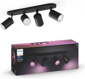 Philips Hue - Fugato - White and Color Ambiance - opbouwspot - 4 lichtpunten - zwart - Bluetooth