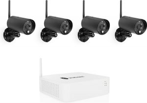 Smartwares WDVR840S 1080P draadloze Bewakingscamera set - Zwart - Wit