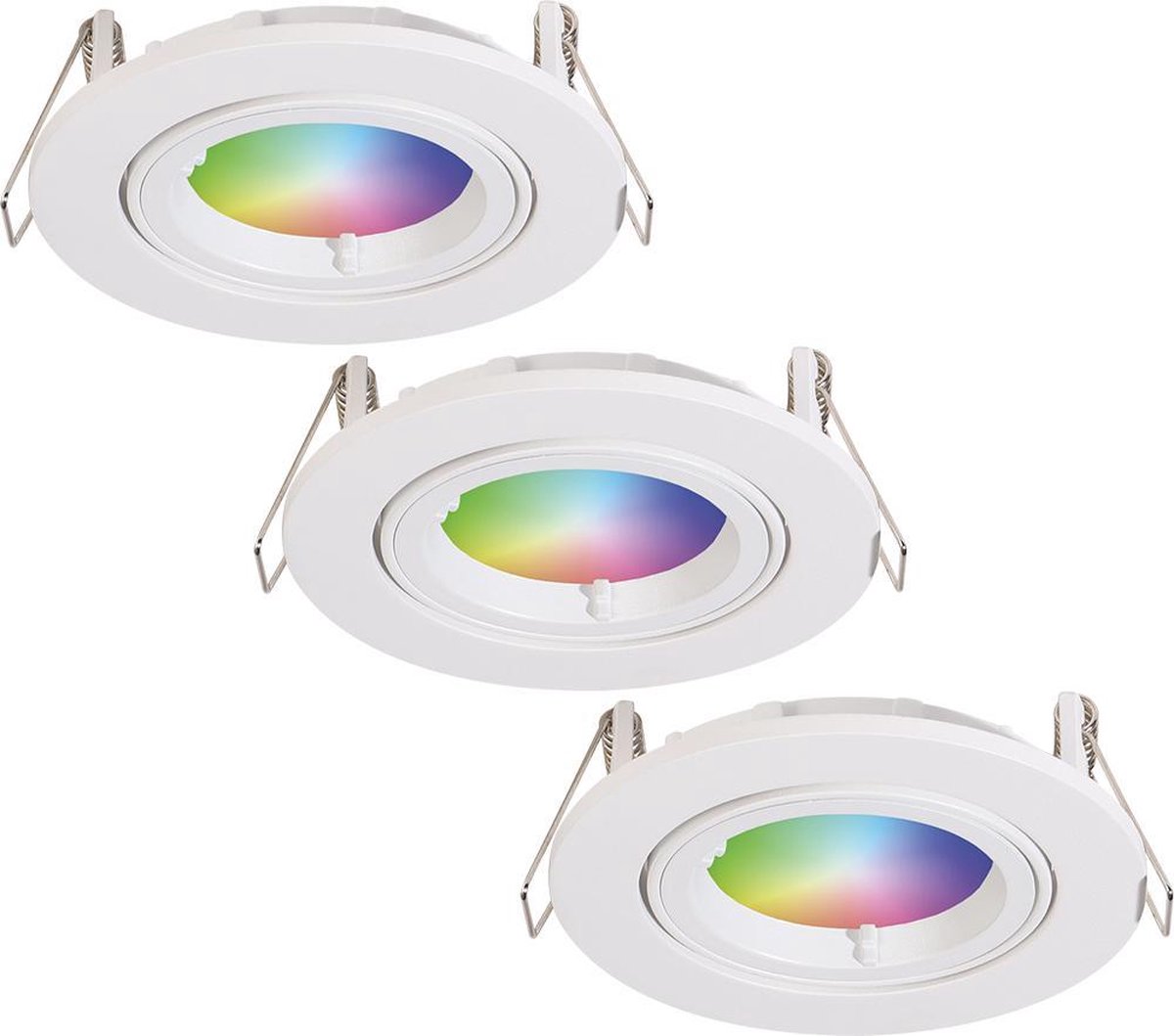 Ledvion - LED Plafondspot, Zwart 4-lichts, Dimbaar, 5W, RGBWW, Kantelbaar, GU10 fitting, IP20, Incl. GU10 lamp