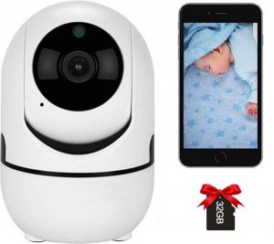 Luxyana® Beveiligde Babyfoon met Camera - Inclusief 32GB Micro SD-Kaart - Babyfoon Pro Series - Premium Veiligheid voor het Gezin - Wifi - Gratis App - HD Kwaliteit - Spraakfunctie - Bewegingsdetectie - Wit