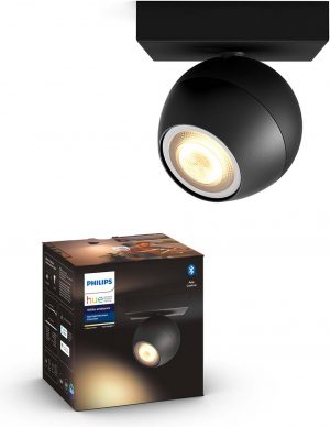 Philips Hue Buckram opbouwspot - warm tot koelwit licht - 1-lichts - zwart