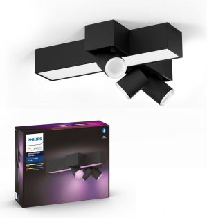 Philips Hue Centris opbouwspot - wit en gekleurd licht - 3-lichts - zwart - kruisvorm