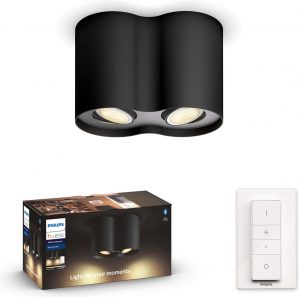 Philips Hue Pillar opbouwspot - warm tot koelwit licht - 2-lichts - zwart