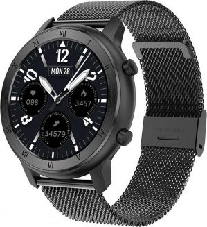 Belesy® LOVE - Smartwatch Dames - Smartwatch Heren - Horloge - Stappenteller - Full Circle - Diverse Wijzerplaten - Bloeddruk - Mutli sport - Milanees - Staal - Zwart