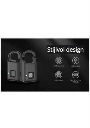 DCL Goods Hangslot Vingerafdruk INCLUSIEF oplader - Vingerscan - Slot - Deurslot - Smart Lock - Waterbestendig - Luxe Design Hangslot