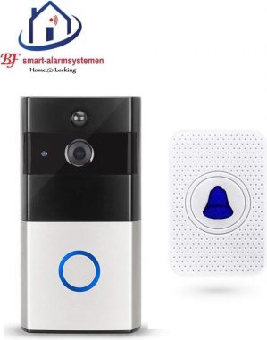 Draadloos WIFI Home-Locking buiten videofoon 2.0MP met binnen ontvanger kan werken met Amazon Alexa en Google Assistance T-2049B..
