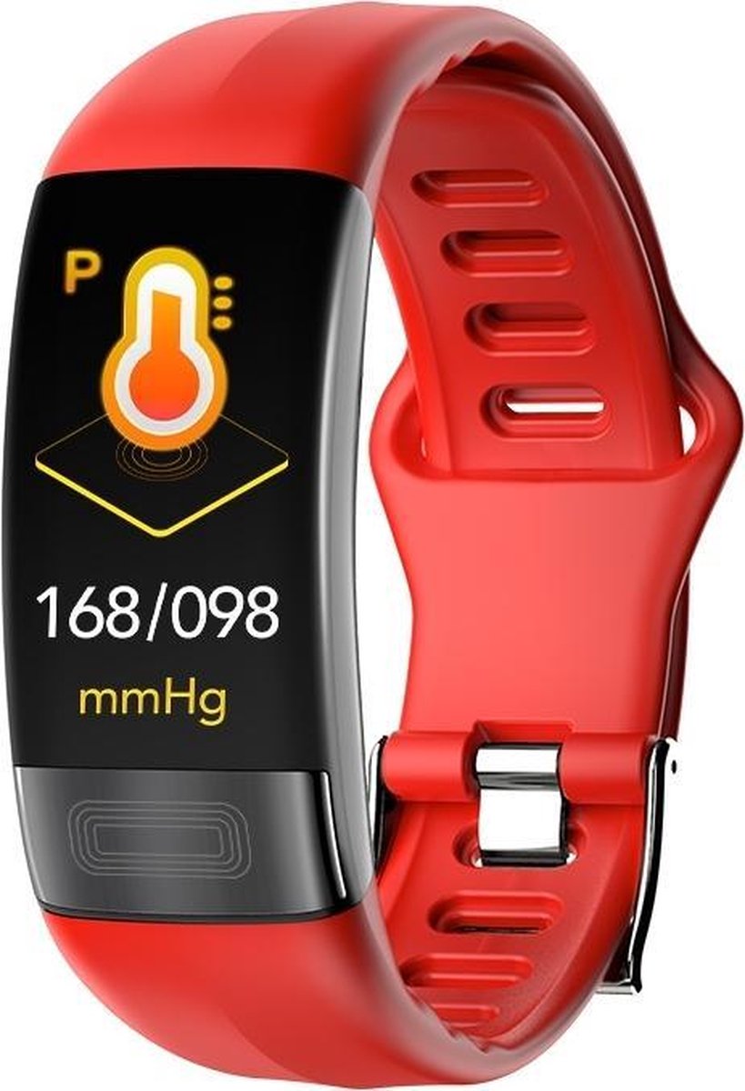 Let op type!! P11 0 96 inch TFT kleurenscherm SmartWatch IP67 waterdicht ondersteuning van hartslag monitoring/bloeddruk monitoring/ECG monitoring/Lorentz diagram/HSV gezondheid index (rood)