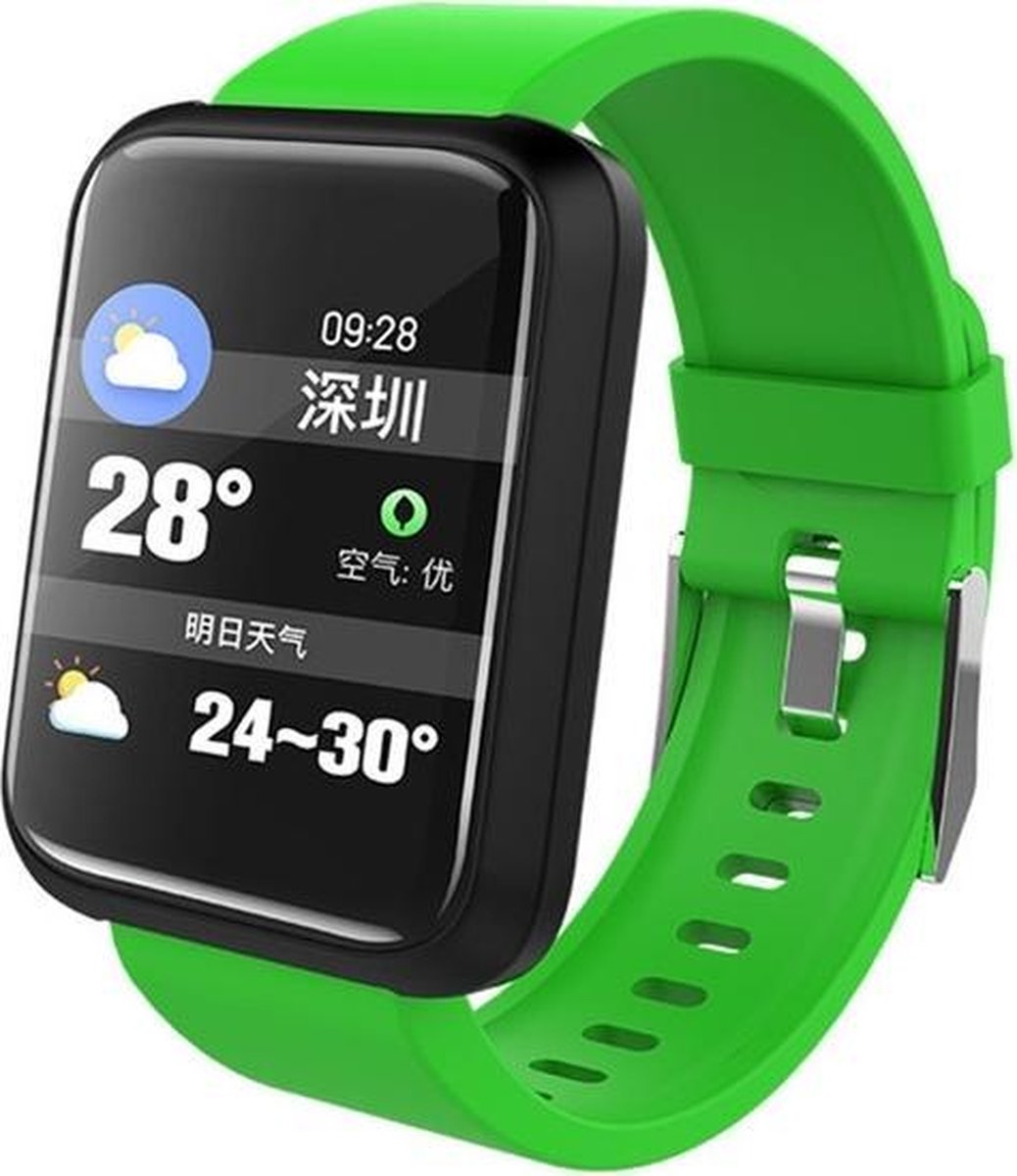 Let op type!! Sport 3 Smart Watch bloeddruk IP67 waterdichte fitness tracker klok Smartwatch voor IOS Android wearable devices (groen)