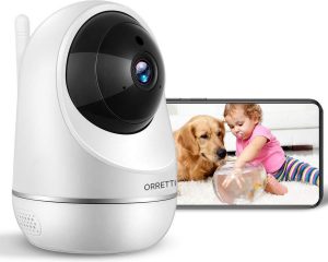 Orretti® X20 HD 3MP Wifi Cloud Camera Babyfoon met iOS & Android Smart App - IP Video Beveiligingscamera met Nachtzicht Bewegingsdetectie Cloud Opslag (Wit)
