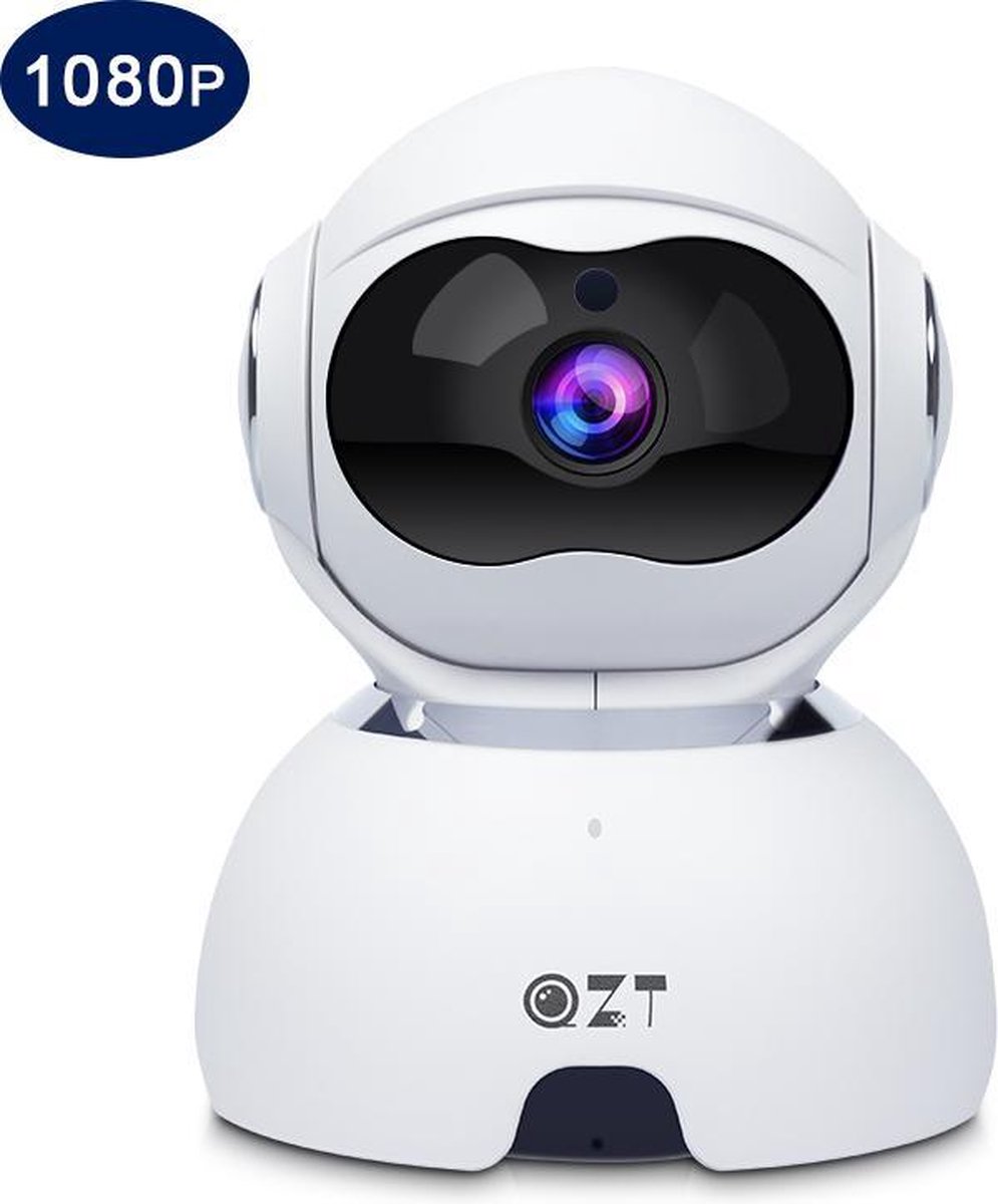 Wifi IP PTZ Bewakingscamera voor binnen, Babycamera FullHD, met MicroSD kaartslot en nachtvisie