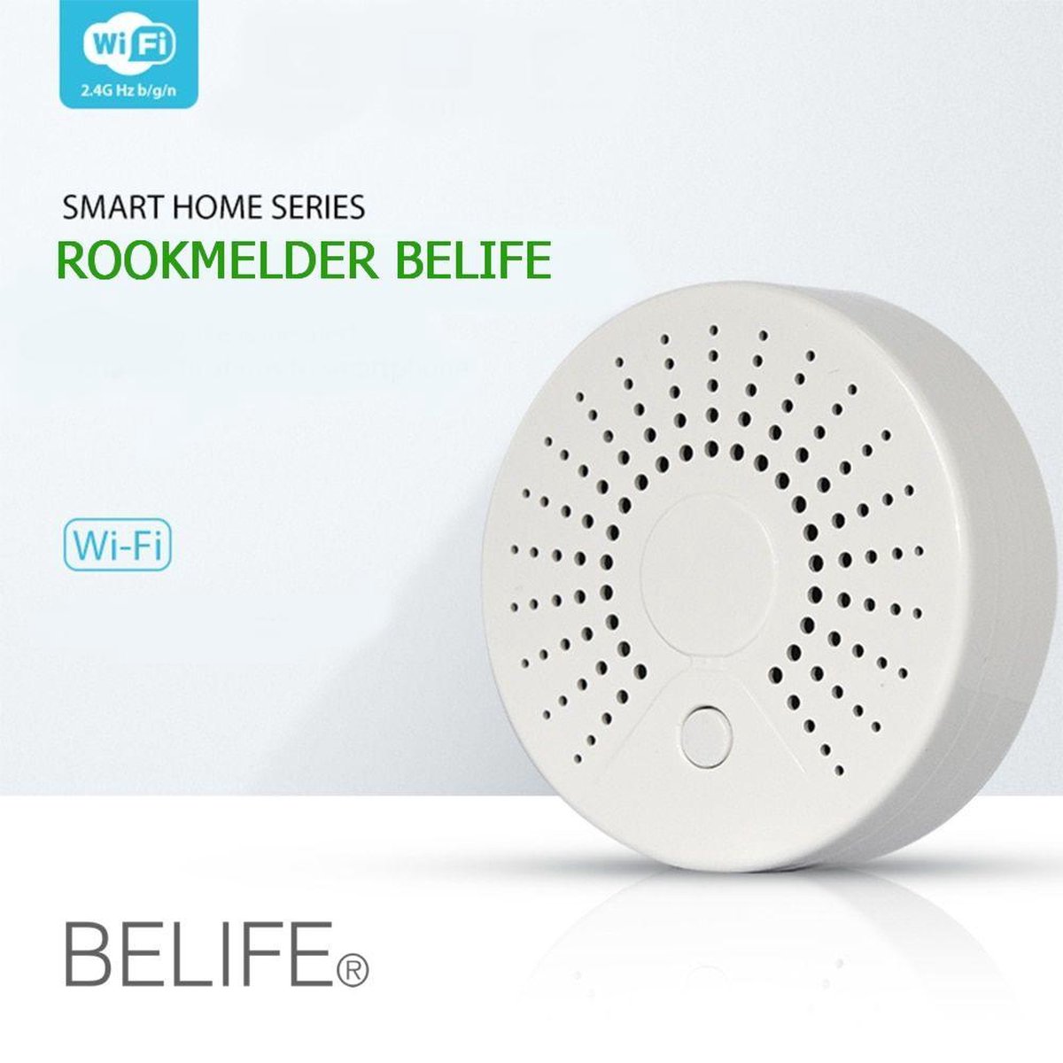 BELIFE Slimme Rookmelder | Brandmelder | Smart Rookmelder | Smart Smokesensor | WIFI Rookmelder | Notificatie op je smartphone (applicatie)