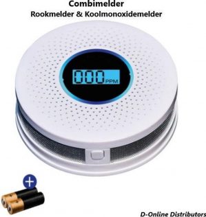 Combimelder - Rookmelder & Koolmonoxidemelder - Incl Batterijen - Combinatiemelder - 2 in 1 Rook en Koolmonoxidemelder - Waarschuwt bij Rook, Brand en Koolmonoxide