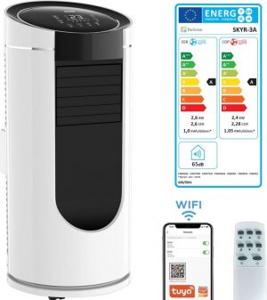 Deliciae Slimme Mobiele Airco Met Raamafdichting | 4-in-1 | WiFi | 22-42 M2 | 9000 BTU