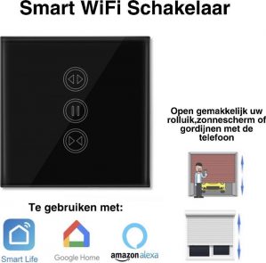 MyStand® WIFI Smart Muurschakelaar | Gordijn - Rolluik - Zonneschermbediening | Schakelaar - Zwart