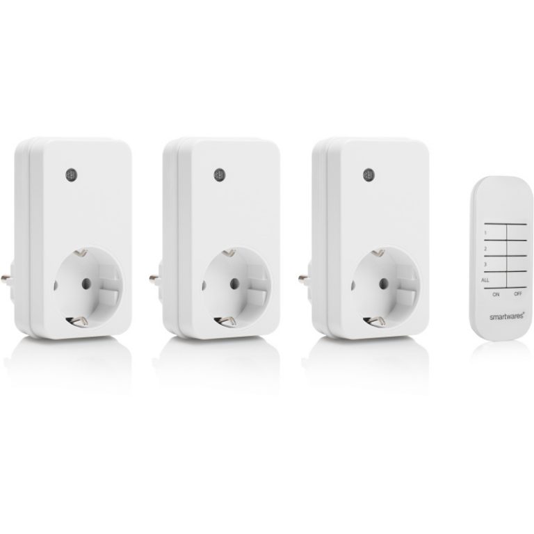 Smartwares Funk-Einbauschalterset für Rollladen – 3-teilig – Plug & Connect – Max. 300 W – SH4