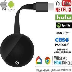 WIRELESS HDMI DONGLE Media Streamer WiFi Zoals Chromecast, Google Home, Apple Tv Draadloos Zwart WIFI Receiver for Google YouTube Netflix Android Media, filmpjes en foto's stream