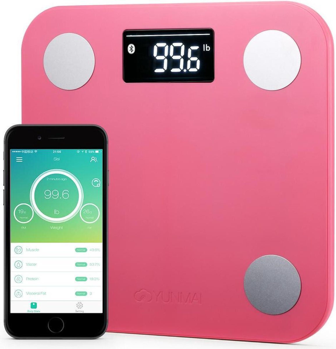 Yunmai Mini M1501 - Lichaamsanalyseweegschaal - Roze