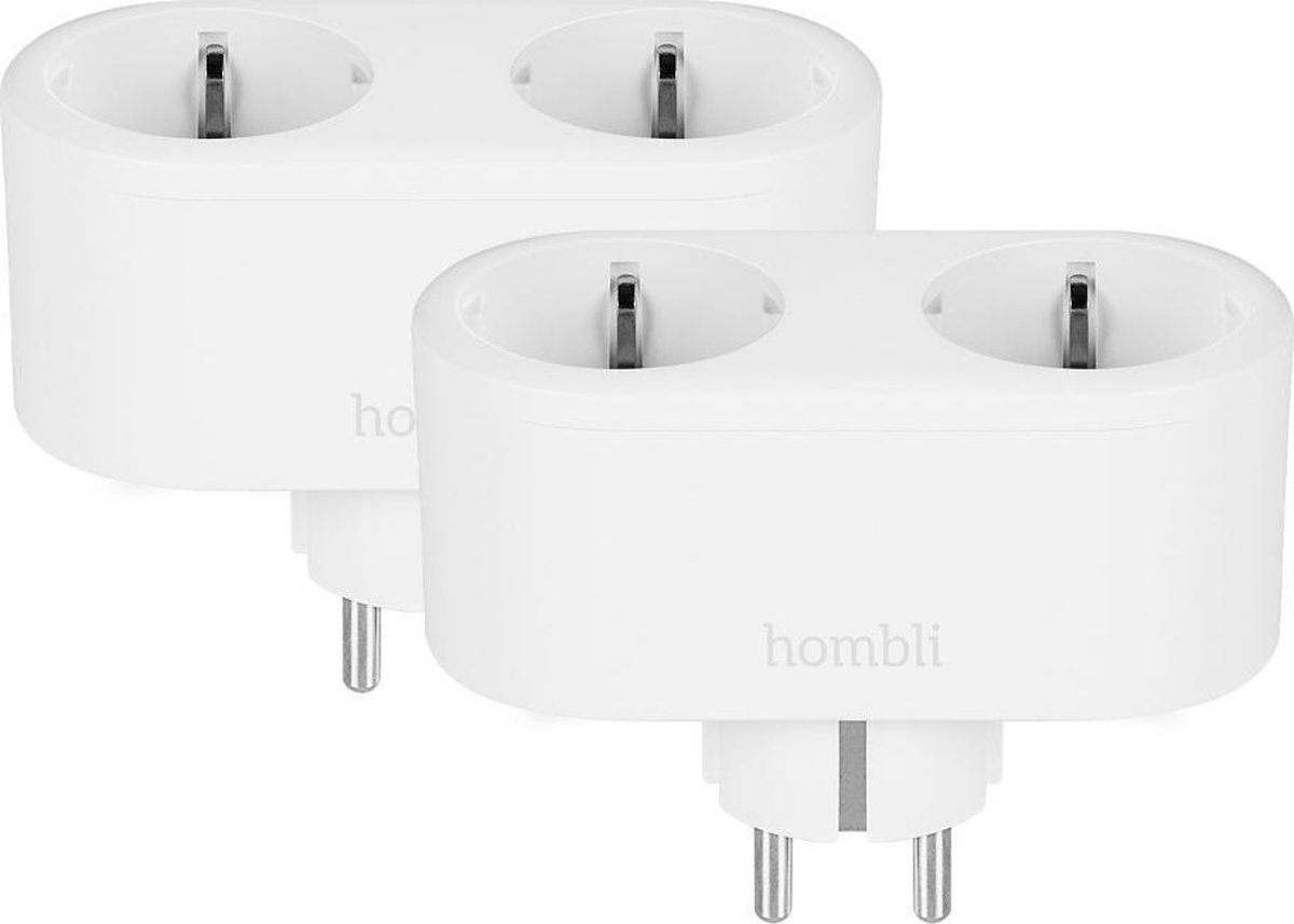 2x Hombli Slimme Stekker met 2 Contacten - WiFi - Energiemeter via mobiele app