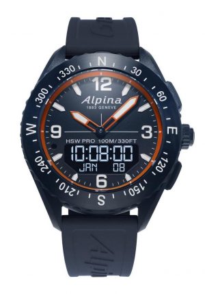 Alpina AlpinerX Smartwatch AL-283LNO5NAQ6 Horloge - Rubber - Blauw - Ø 46 mm