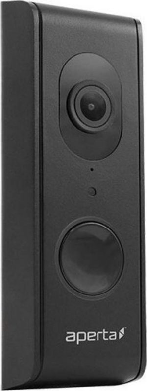 Aperta draadloze video deurbel, Wi-Fi deurbel met camera en app, kleur zwart, APWIFIDSBLK2