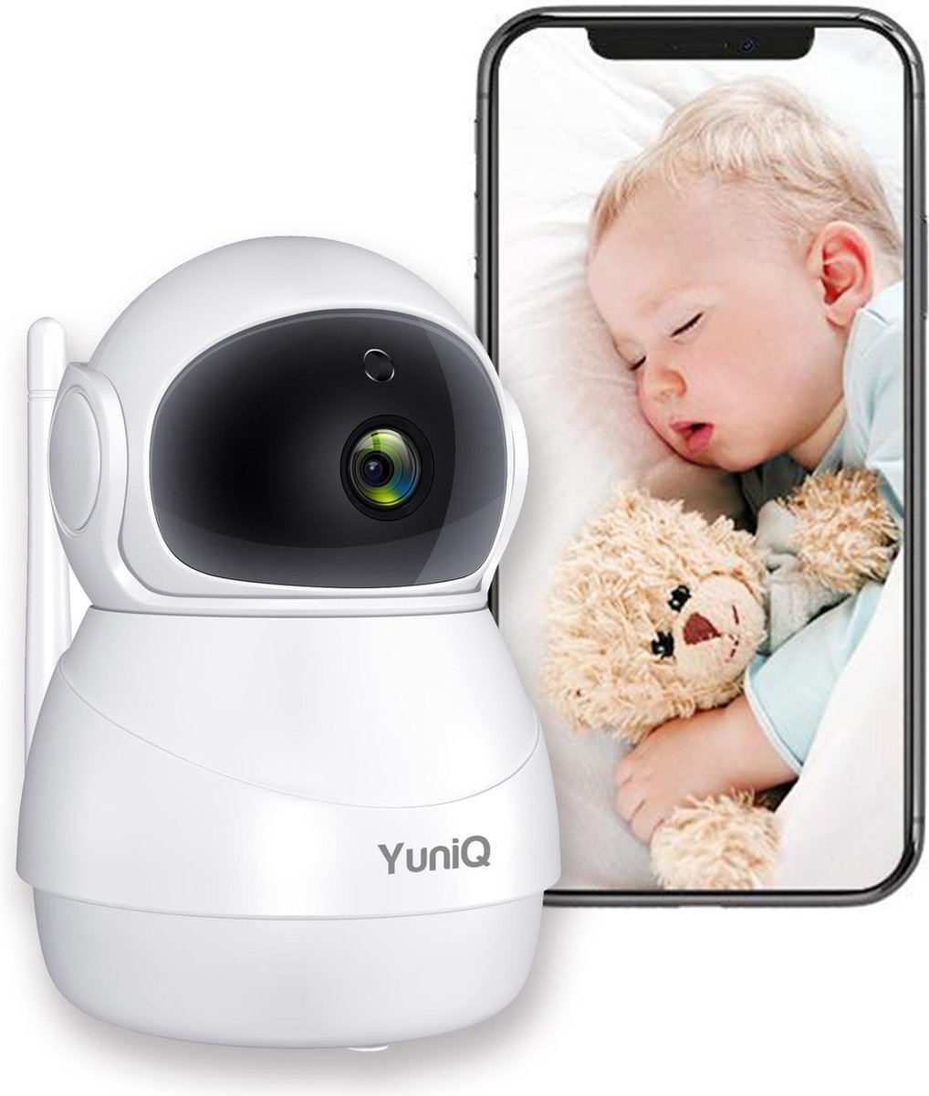 Babyfoon met HD Camera en App - Wifi - Nachtzicht - Praten en Luisteren via App - Wifi bewakingscamera met Bewegingsdetectie - 1080P HD Beeld - Babyphone met app