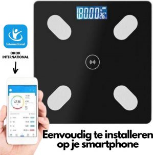 Digitale Weegschaal met App - Bluetooth - Slimme Weegschaal - Personen Weegschaal - Smart Scale