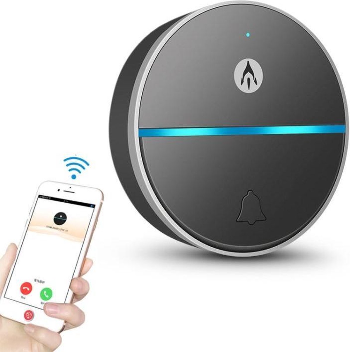 Direct-security Difang WF-XTDJ Smart Phone Remote Intercom Draadloze deurbel Home Lange afstand toegangscontrole Pager (zwart)