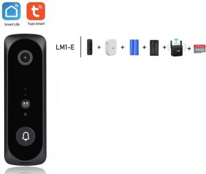 DrPhone LM1-E Smart Video Deurbelcamera - 1080P - HD - Nachtzicht Camera - Wifi video deurbel - Draadloze IP deurbel -