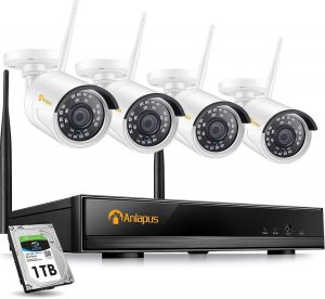 Draadloos camera beveiliging set 4 camera's 1TB WIFI/Smartphone app